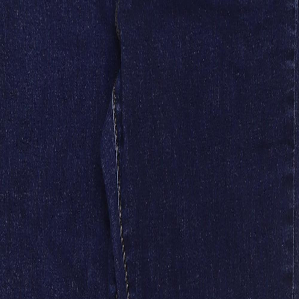 Preworn Womens Blue Cotton Skinny Jeans Size 32 in L30 in Regular Button