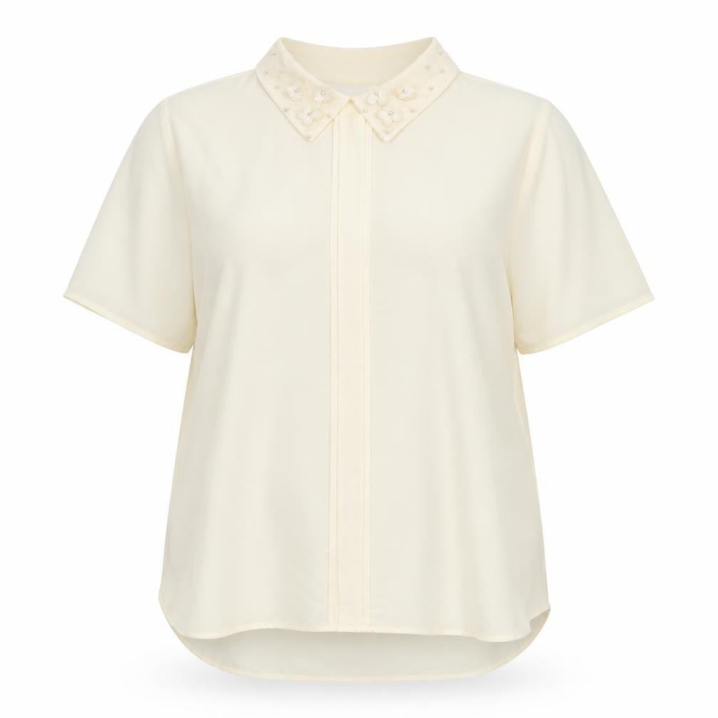 G21 Womens Ivory Polyester Basic Blouse Size 20 Collared