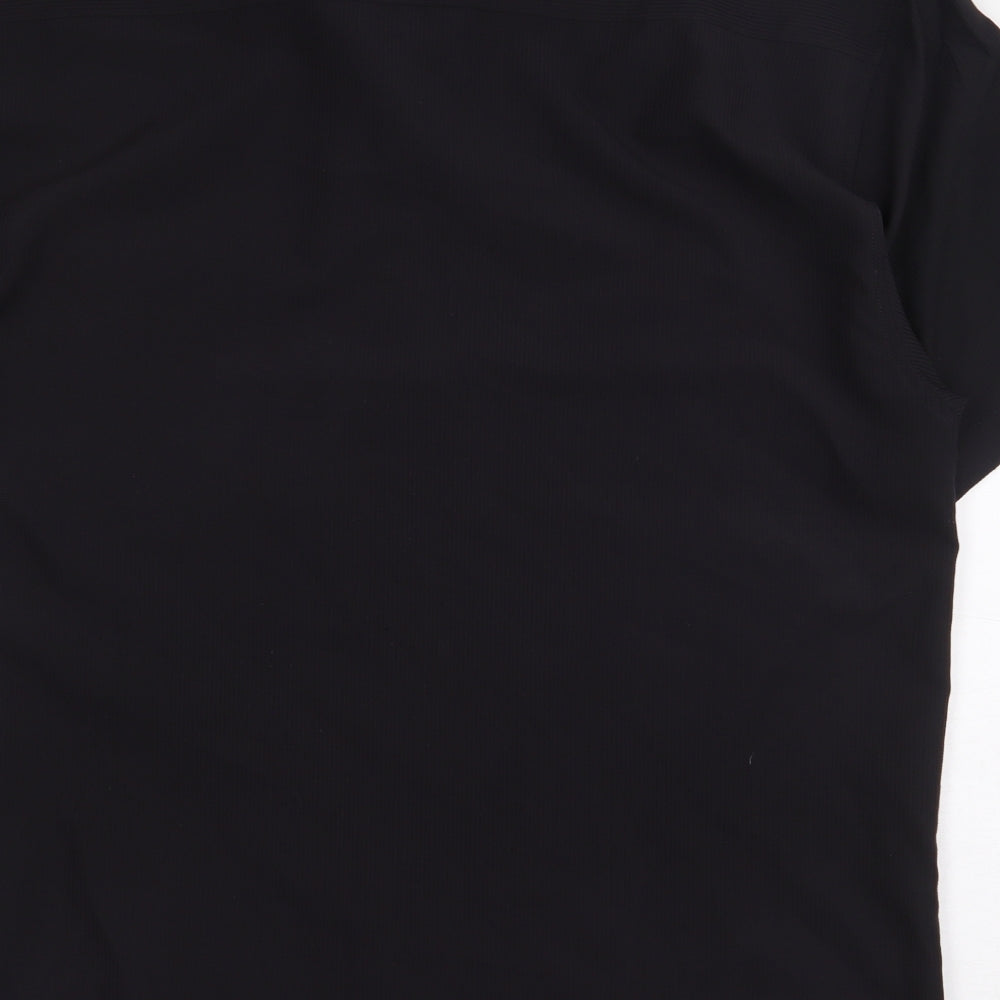 Armando Mens Black Polyester Polo Size L Collared Button