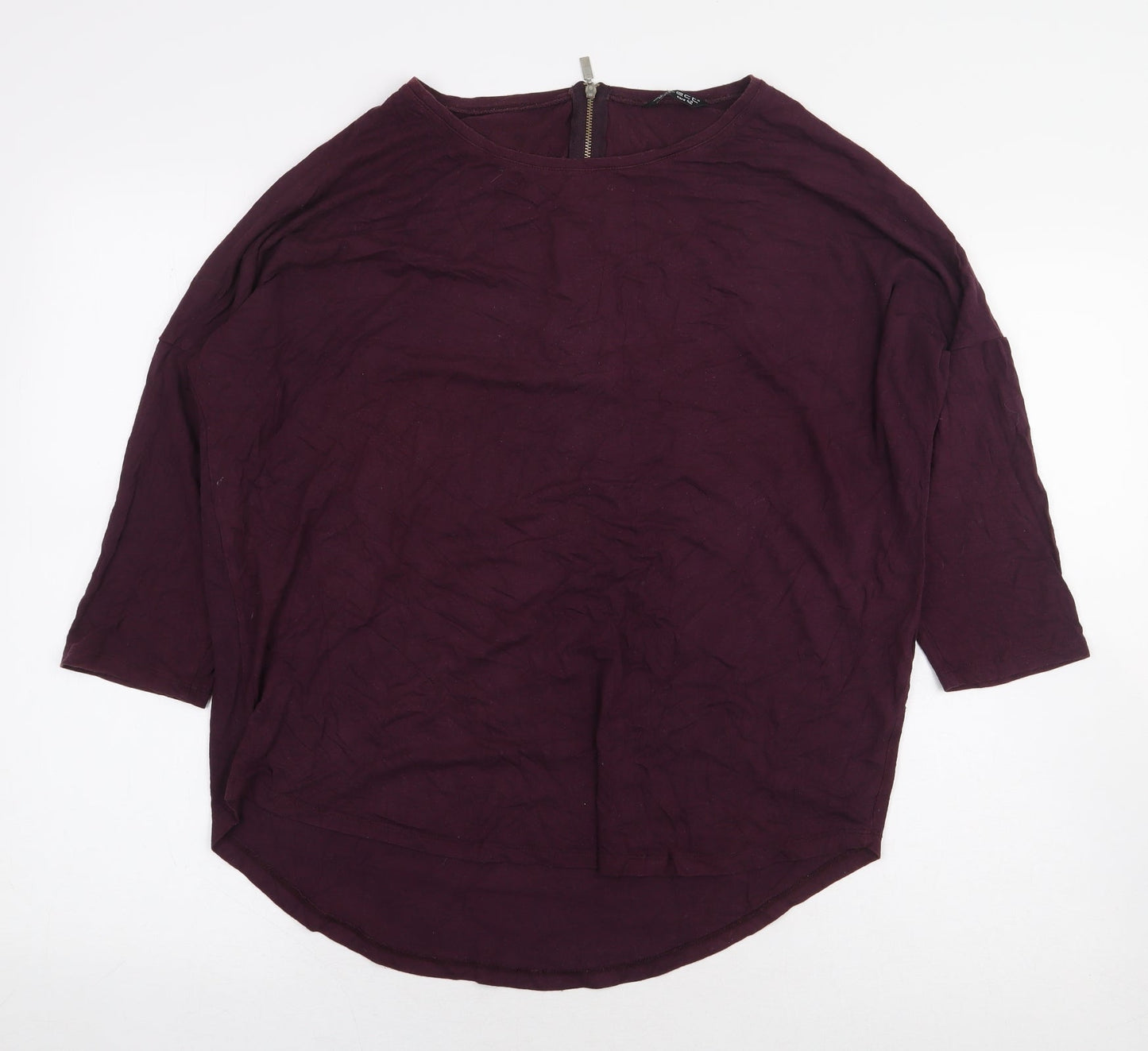 Select Womens Red Viscose Basic T-Shirt Size 14 Round Neck