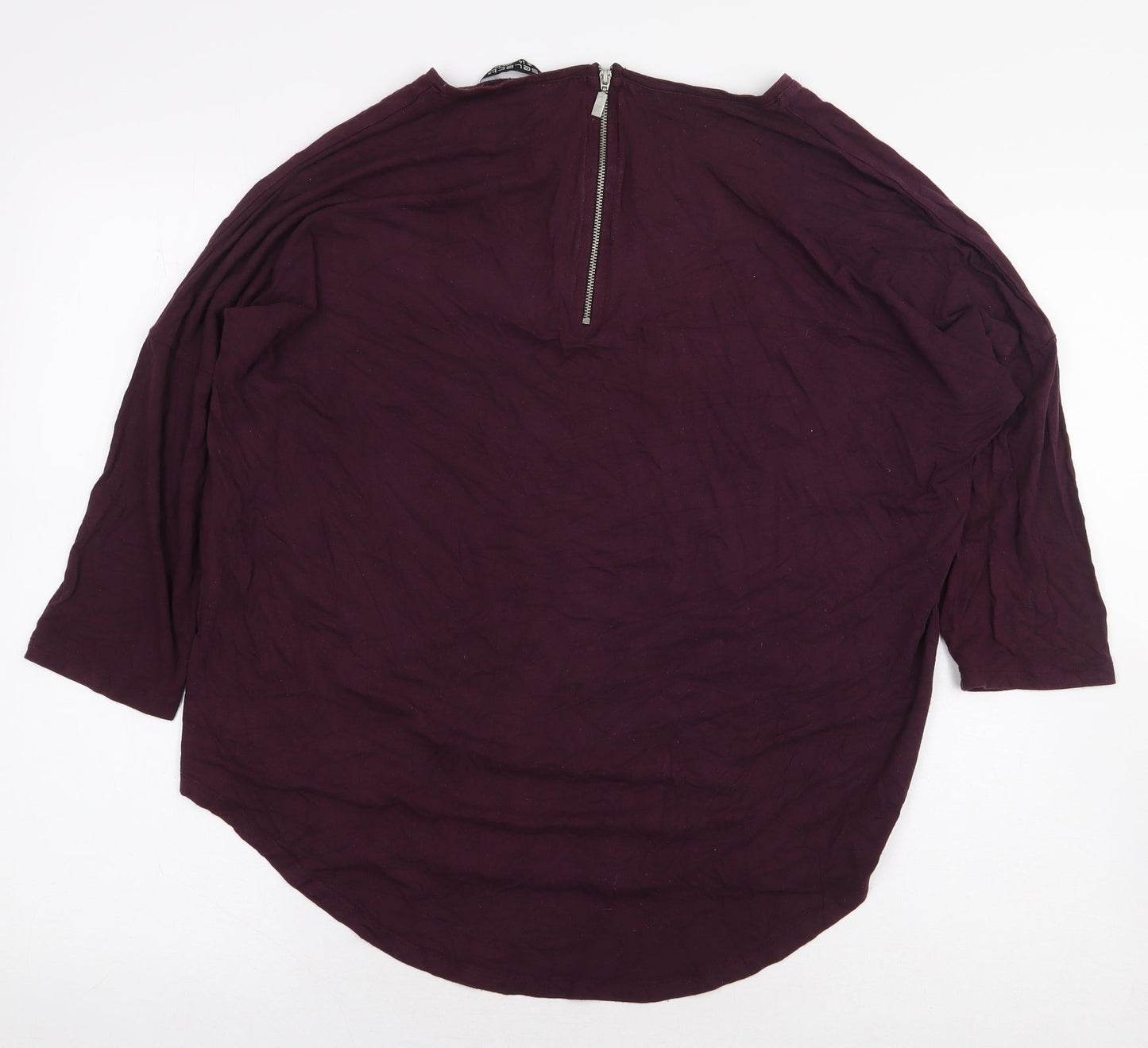 Select Womens Red Viscose Basic T-Shirt Size 14 Round Neck