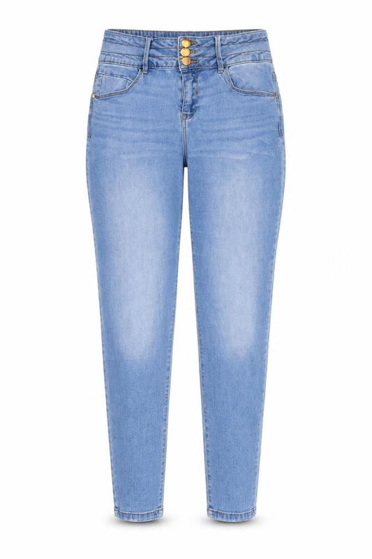 Primark Womens Blue 100% Cotton Tapered Jeans Size 10 L26 in Regular Zip