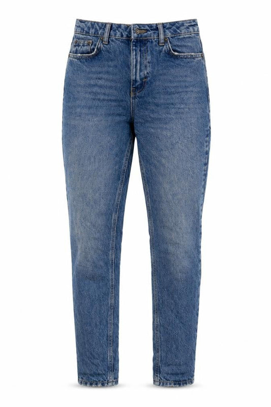 Topshop Womens Blue 100% Cotton Tapered Jeans Size 26 in L32 in Regular Zip