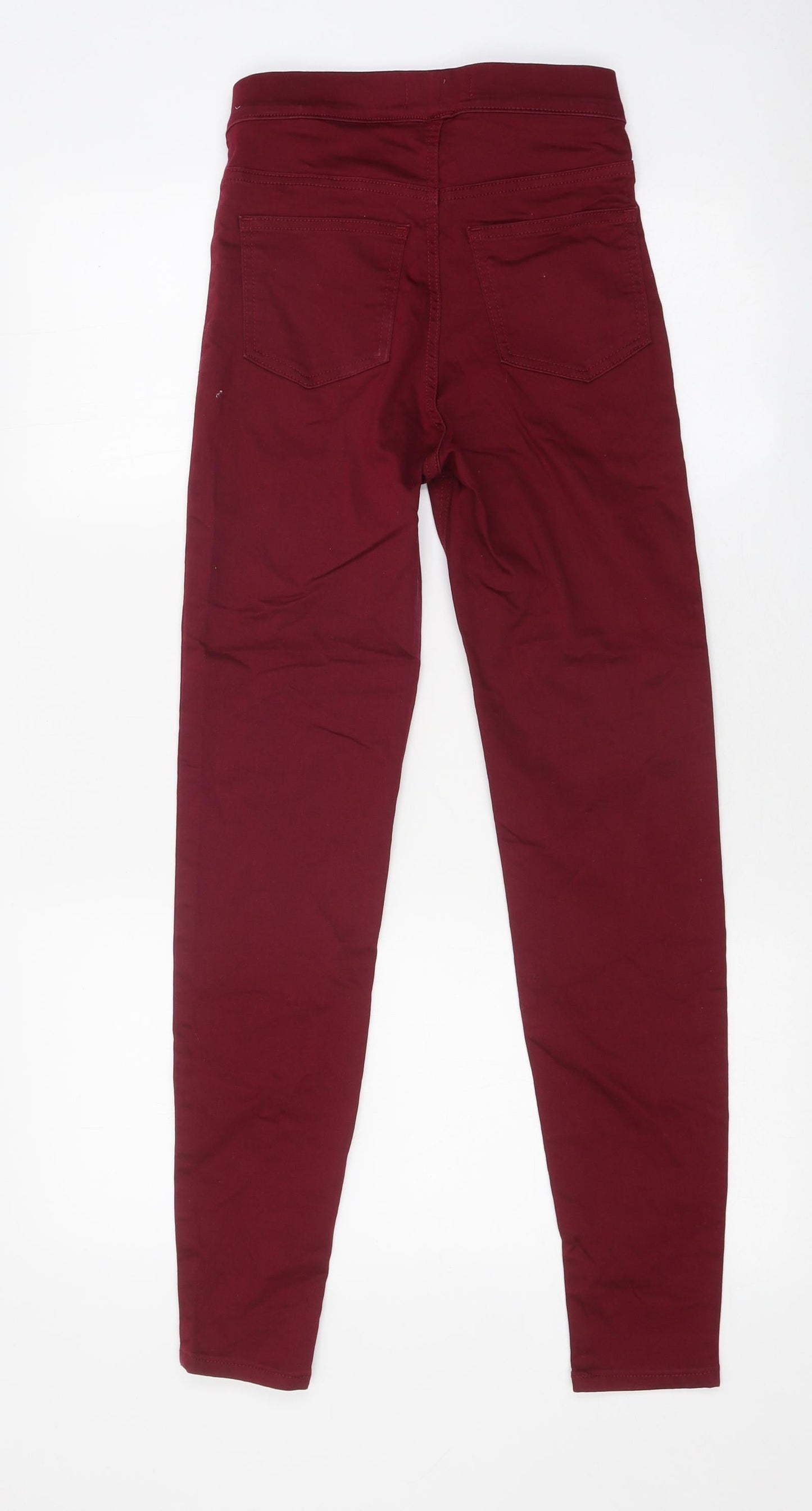 Marks and Spencer Womens Red 100% Cotton Jegging Jeans Size 8 L28 in Regular