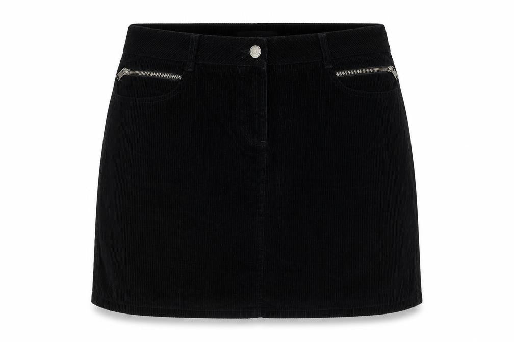 NEXT Womens Black Cotton A-Line Skirt Size 8 Zip