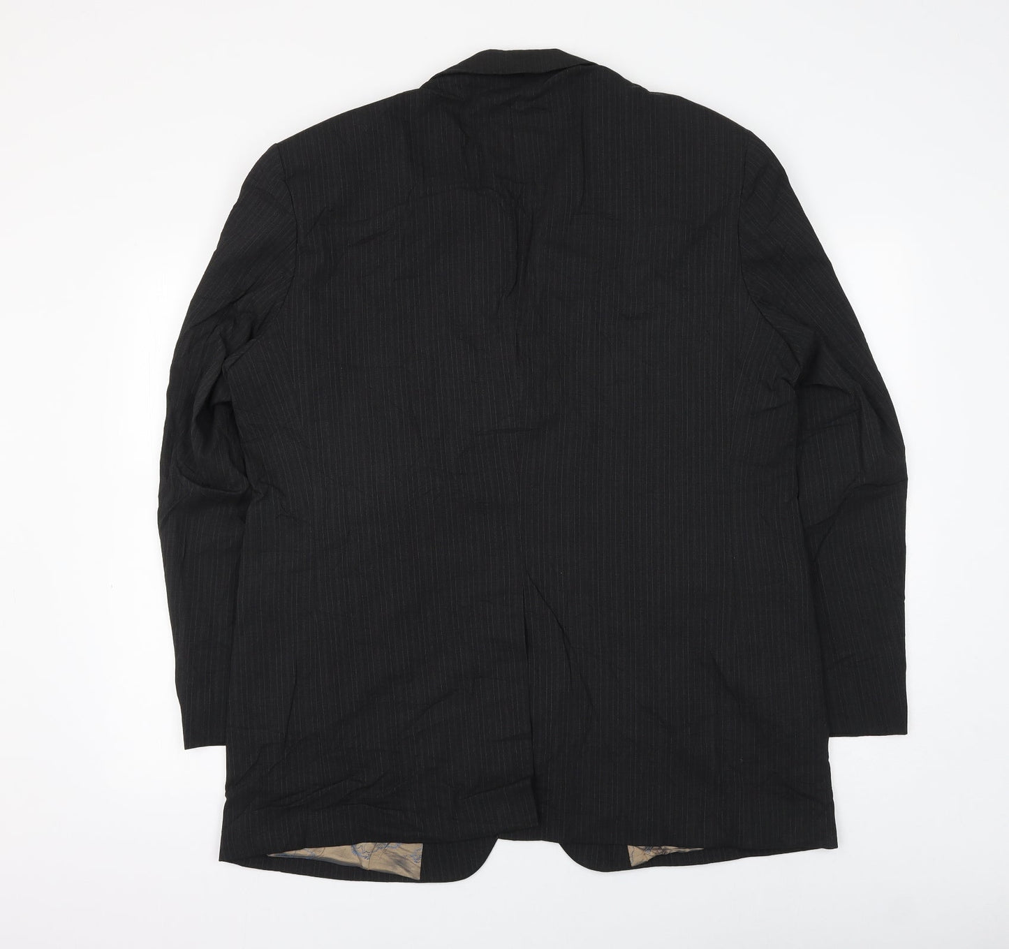 Marks and Spencer Mens Black Striped Wool Jacket Suit Jacket Size 44