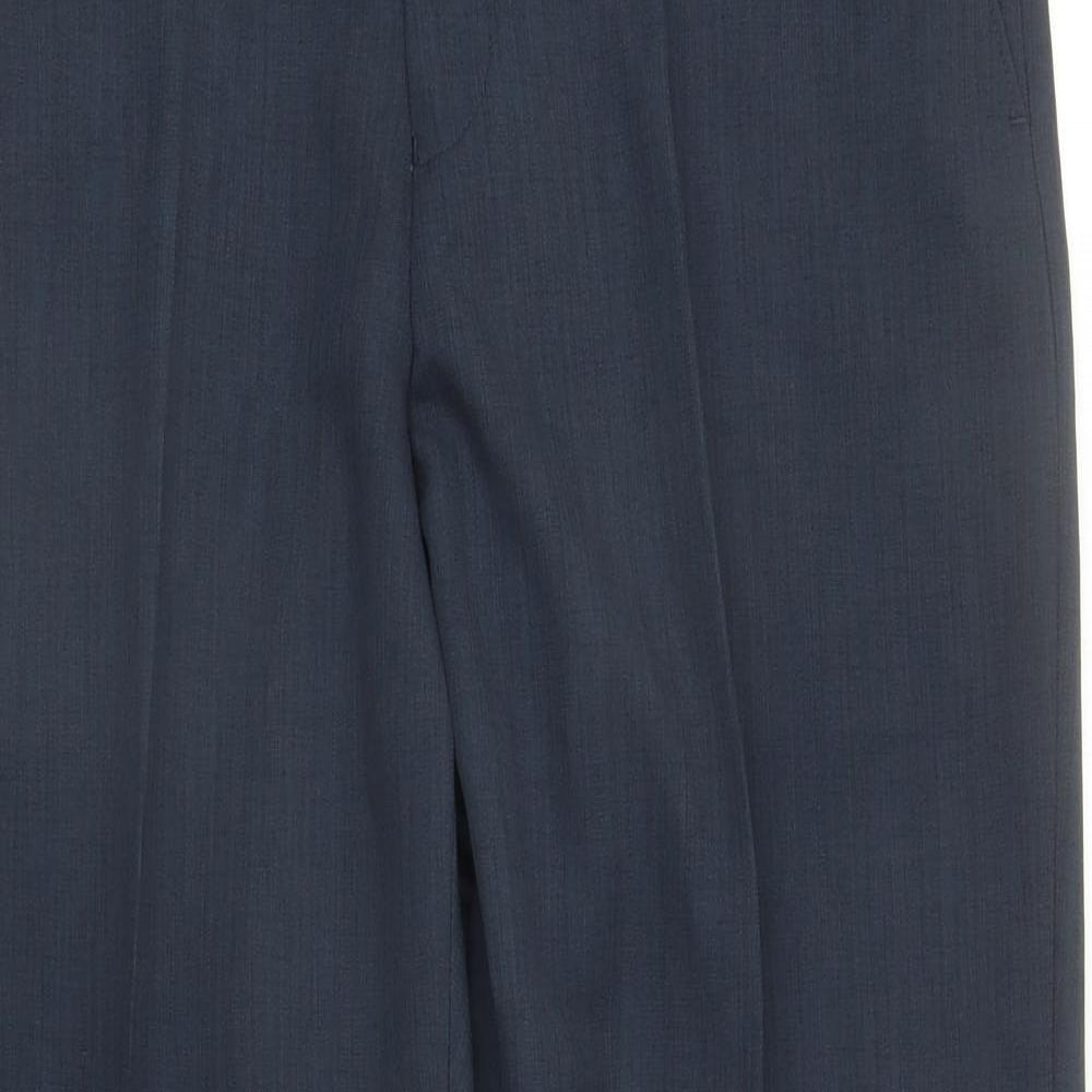 polyester dress pants BHS Mens Blue Polyester Dress Pants Trousers Size 36 in L30 in Regular – Prewornwholesale