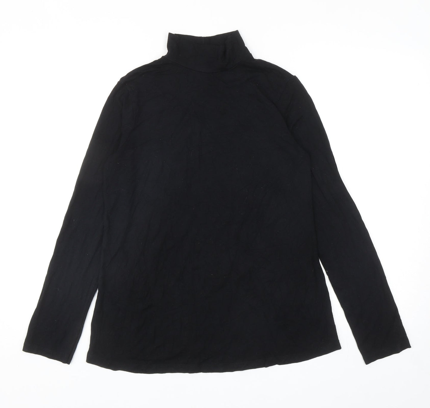 ASOS Womens Black Polyester Basic T-Shirt Size 10 High Neck