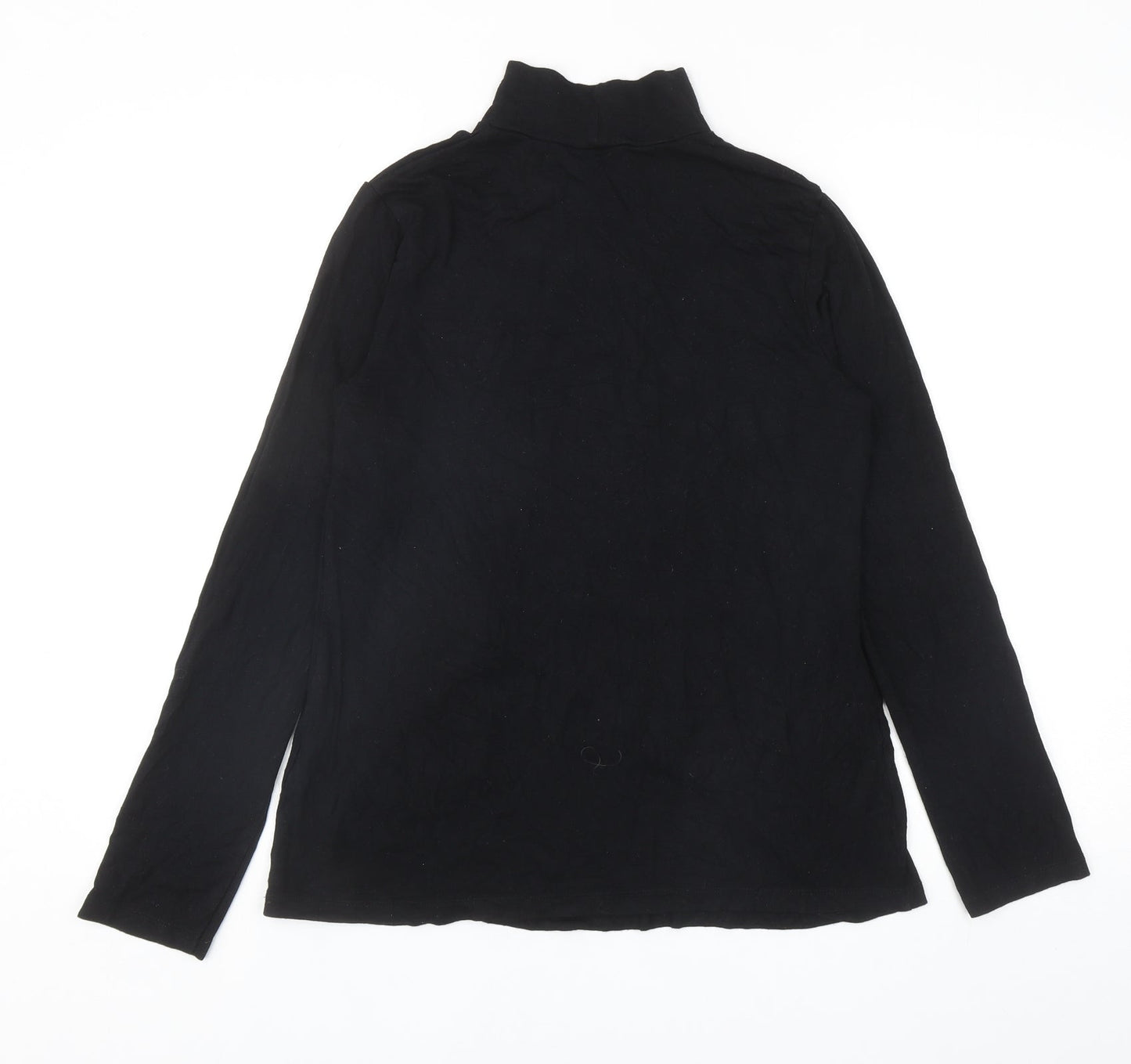 ASOS Womens Black Polyester Basic T-Shirt Size 10 High Neck