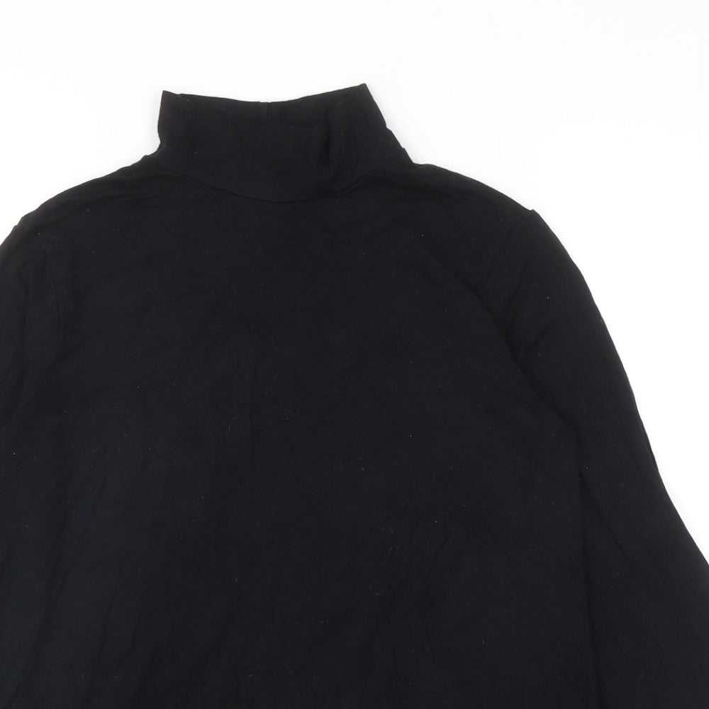 ASOS Womens Black Polyester Basic T-Shirt Size 10 High Neck