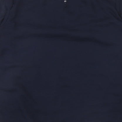 H&M Womens Blue Polyester Basic Blouse Size 8 Round Neck - Lace Detail