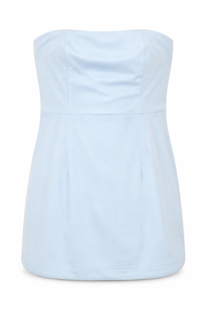 PRETTYLITTLETHING Womens Blue Polyester Basic Blouse Size 8 Square Neck - Bandeau Top