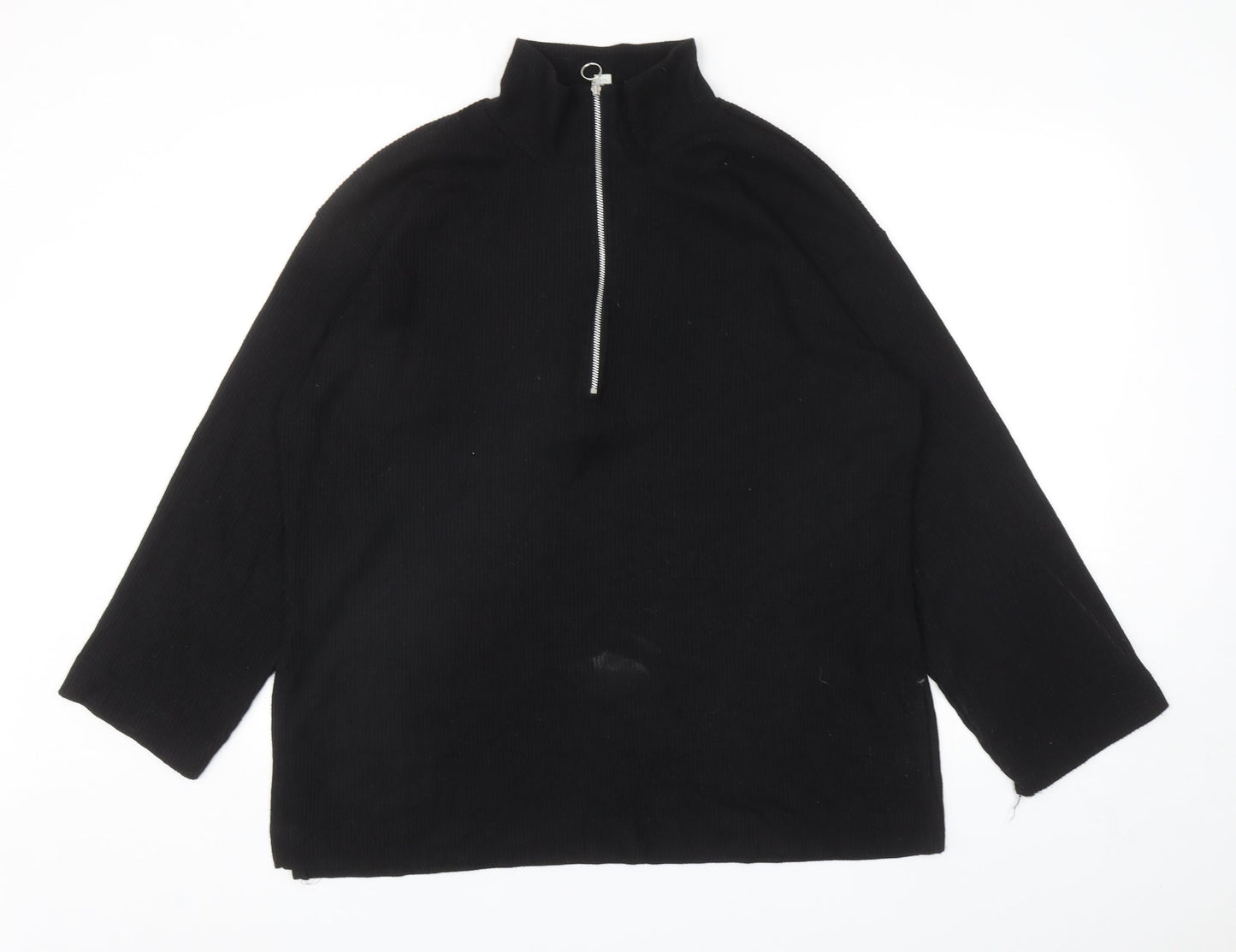 H&M Womens Black High Neck Polyester Pullover Jumper Size M