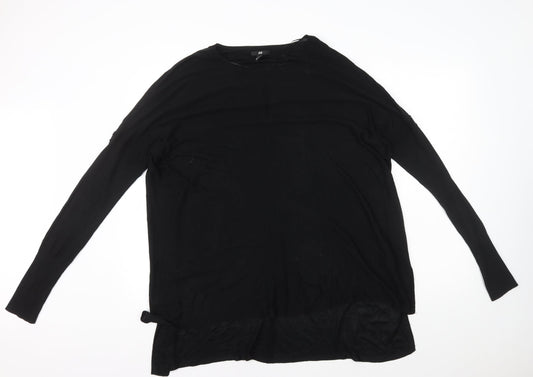 H&M Womens Black Acrylic Basic T-Shirt Size M Round Neck