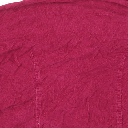 Preworn Womens Pink Polyester Basic Button-Up Size 10 Collared