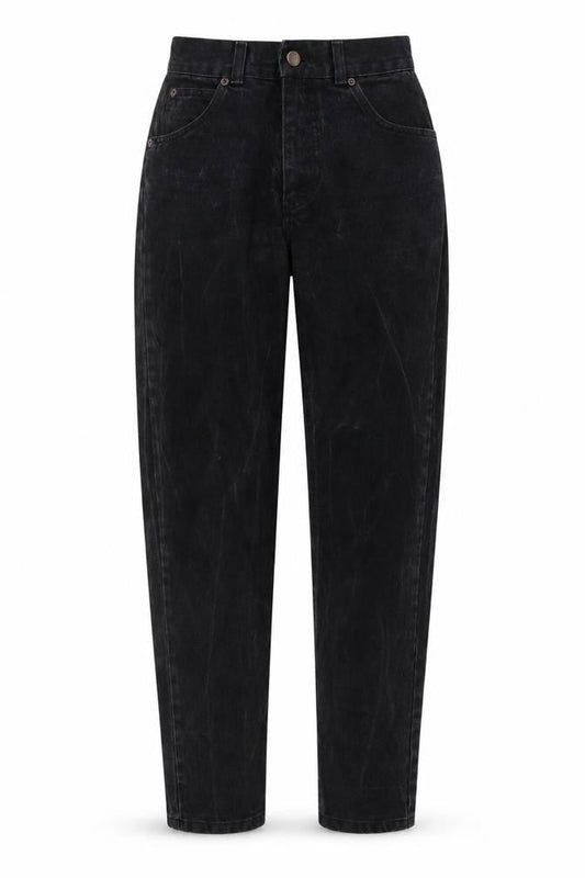 Pioneer Womens Black Cotton Mom Jeans Size 26 in L31 in Regular Button
