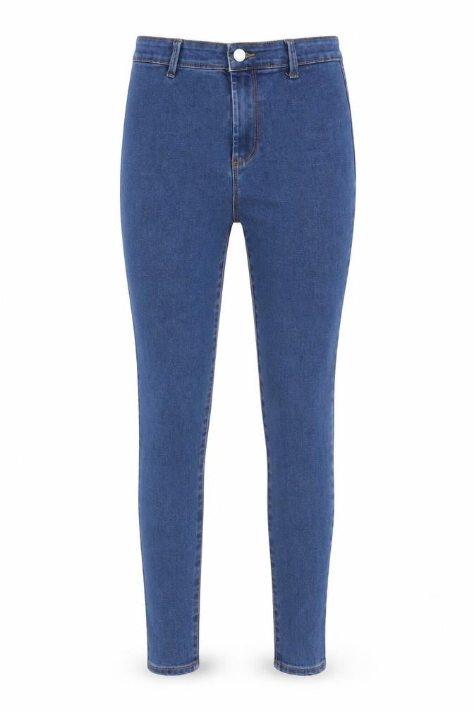 Denim & Co. Womens Blue Cotton Skinny Jeans Size 10 L25 in Regular Button