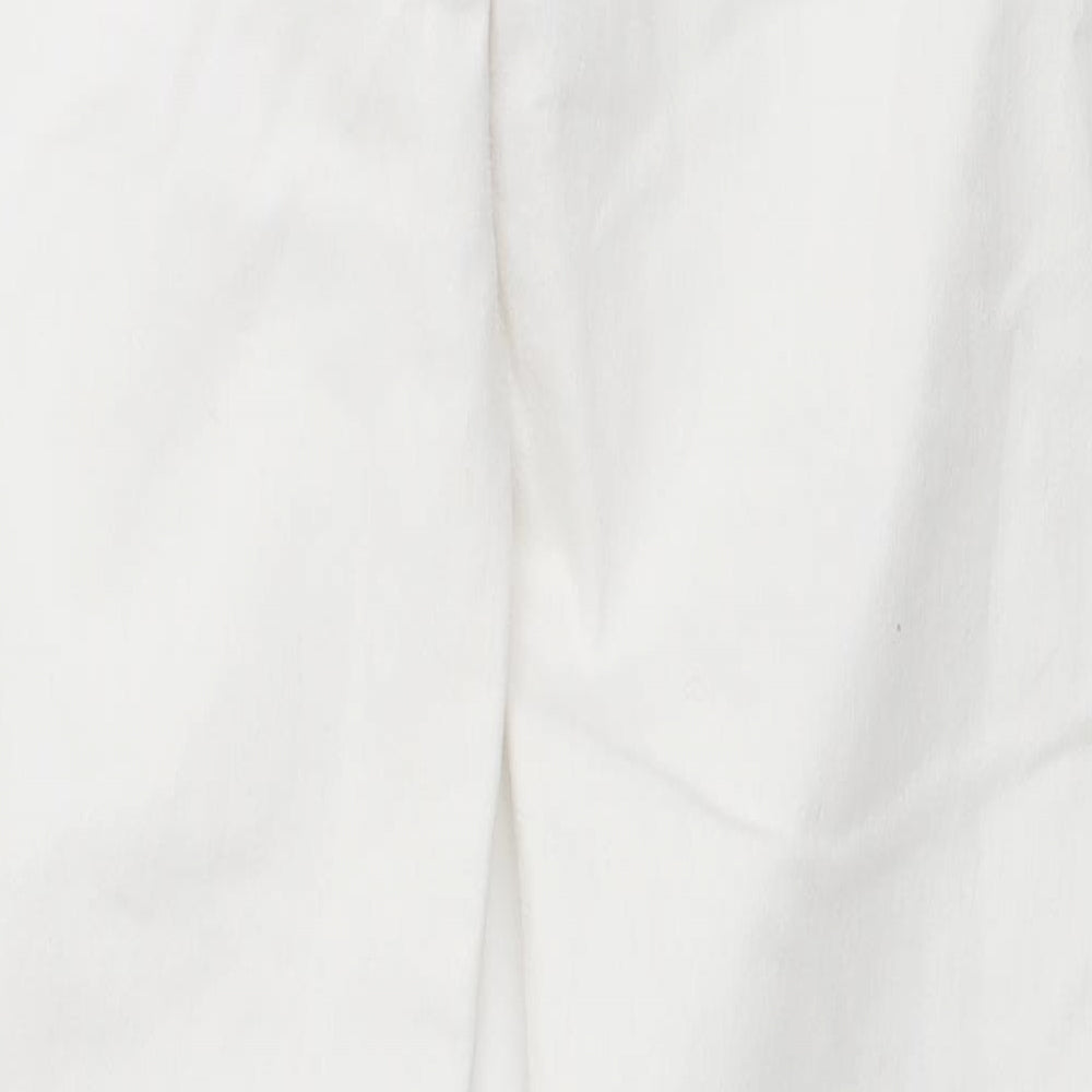 F&F Womens White Cotton Skinny Jeans Size 8 L29 in Regular Button