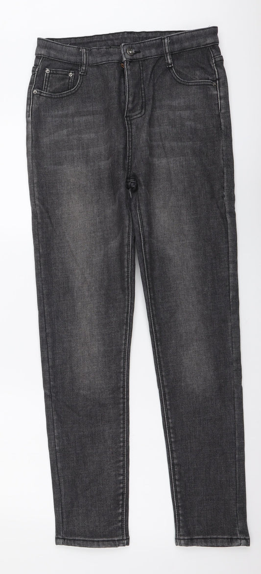 Preworn Womens Grey Cotton Skinny Jeans Size 28 in L29 in Regular Button