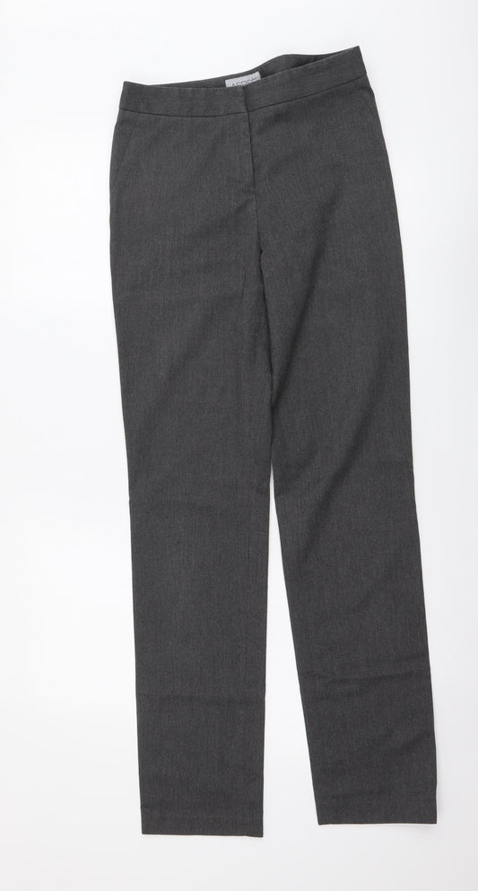 Aspire Womens Grey Polyester Trousers Size 24 in L30 in Regular Button