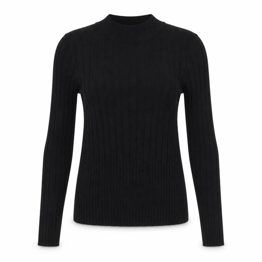 Brave Soul Womens Black Mock Neck Viscose Henley Jumper Size L