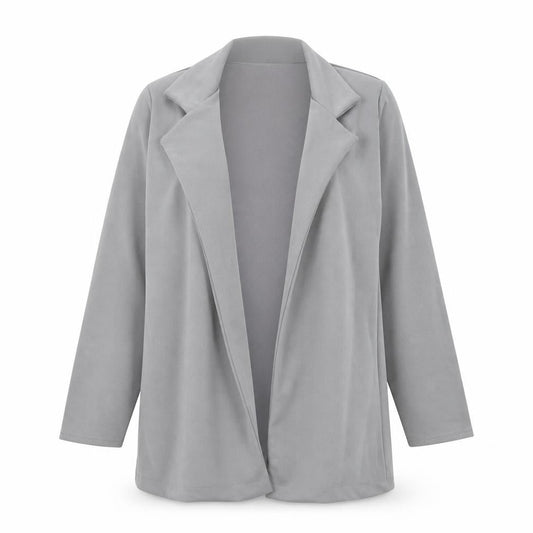 PRETTYLITTLETHING Womens Grey Jacket Size 10 Hook & Eye