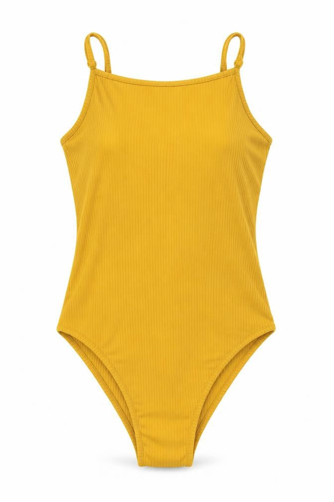 SheIn Womens Yellow Polyester Bodysuit One-Piece Size S Snap
