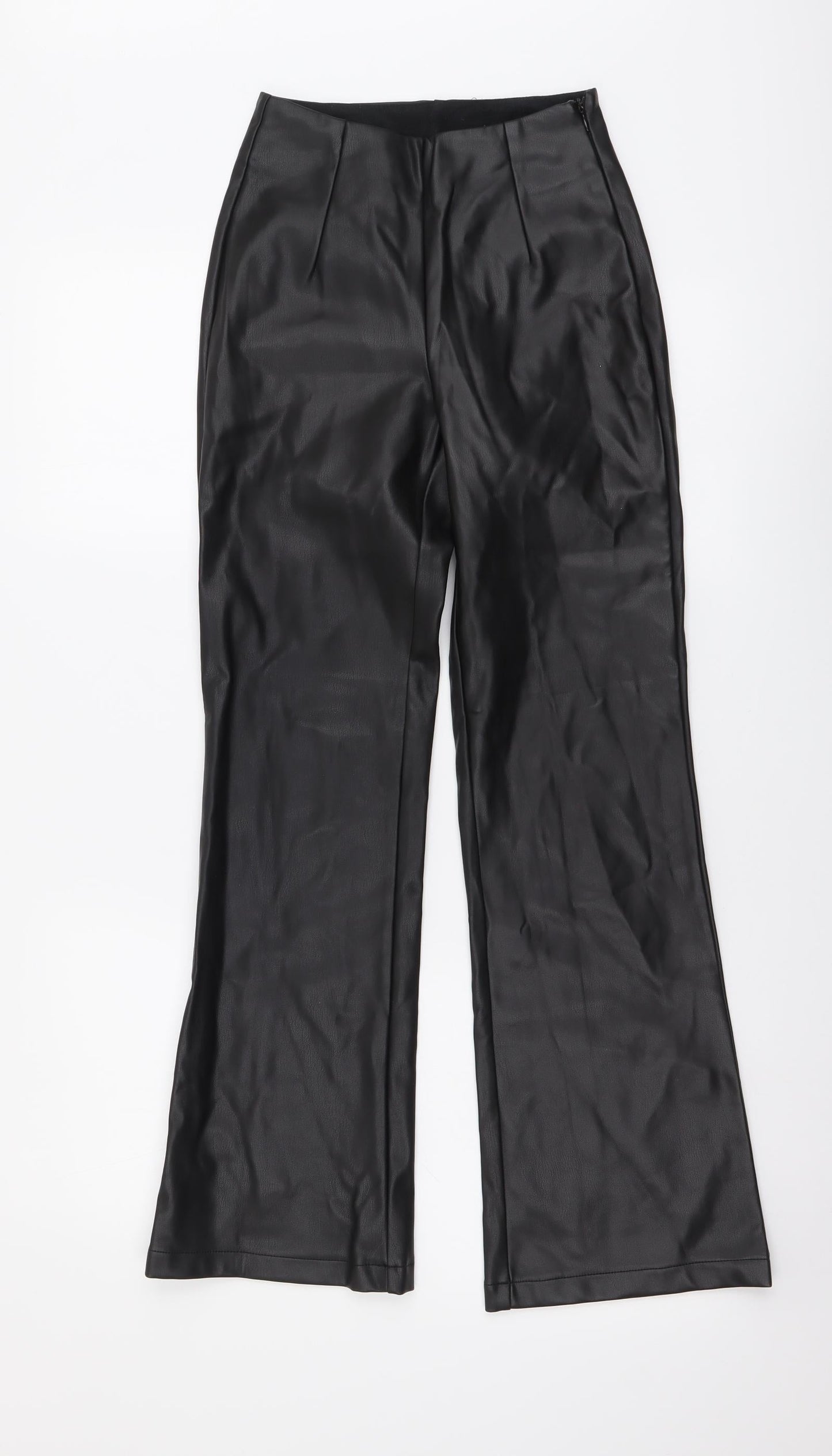 ASOS Womens Black Polyurethane Trousers Size 22 in L27 in Regular Zip