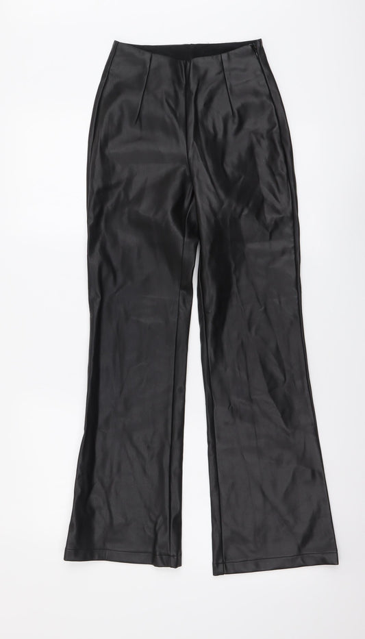 ASOS Womens Black Polyurethane Trousers Size 22 in L27 in Regular Zip