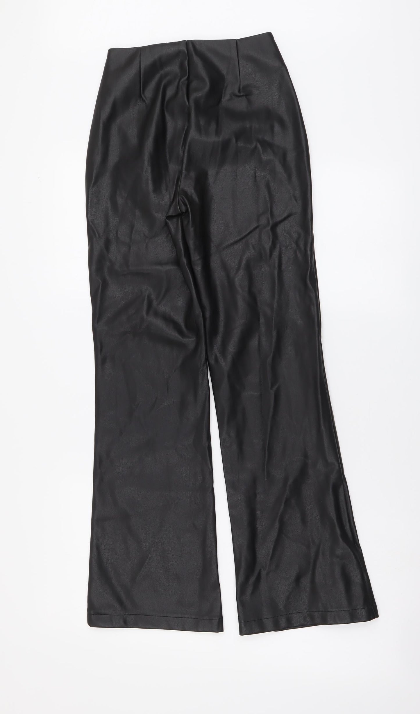ASOS Womens Black Polyurethane Trousers Size 22 in L27 in Regular Zip
