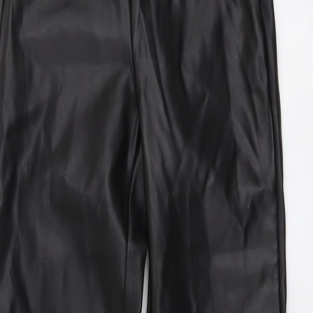 ASOS Womens Black Polyurethane Trousers Size 22 in L27 in Regular Zip