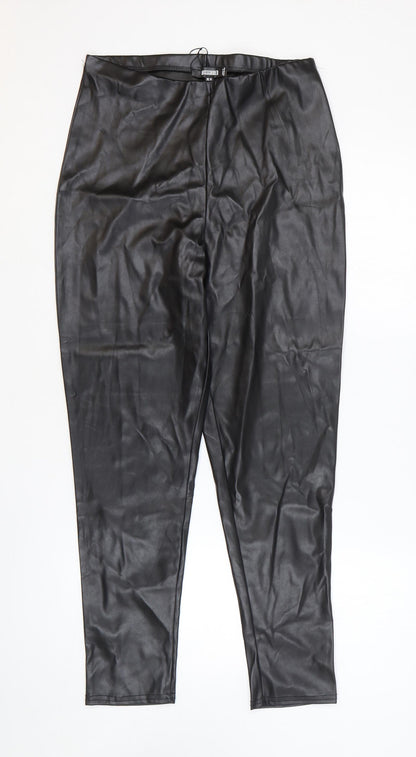 Missguided Womens Black Polyester Trousers Size 14 L27 in Regular