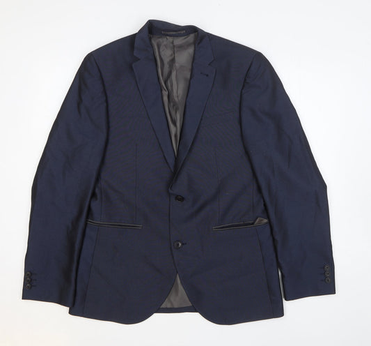 NEXT Mens Blue Polyester Jacket Suit Jacket Size 40