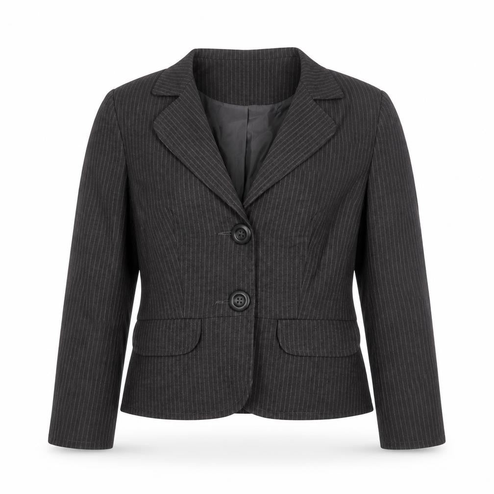 Therapy Womens Black Striped Polyester Jacket Blazer Size 14