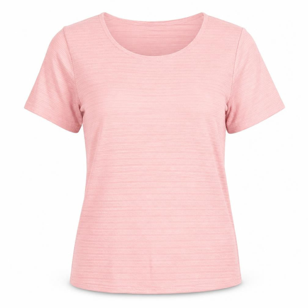 Berkertex Womens Pink Polyester Basic T-Shirt Size 14 Scoop Neck
