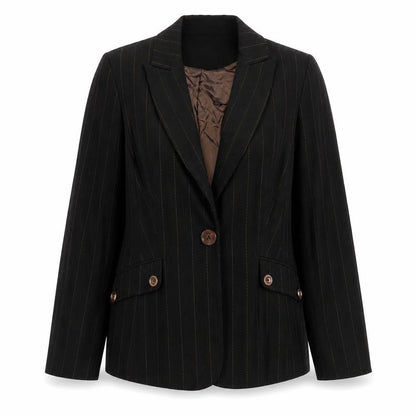 Principles Womens Black Striped Polyester Jacket Blazer Size 14