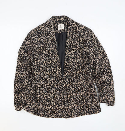 Tu Womens Brown Animal Print Jacket Blazer Size 10
