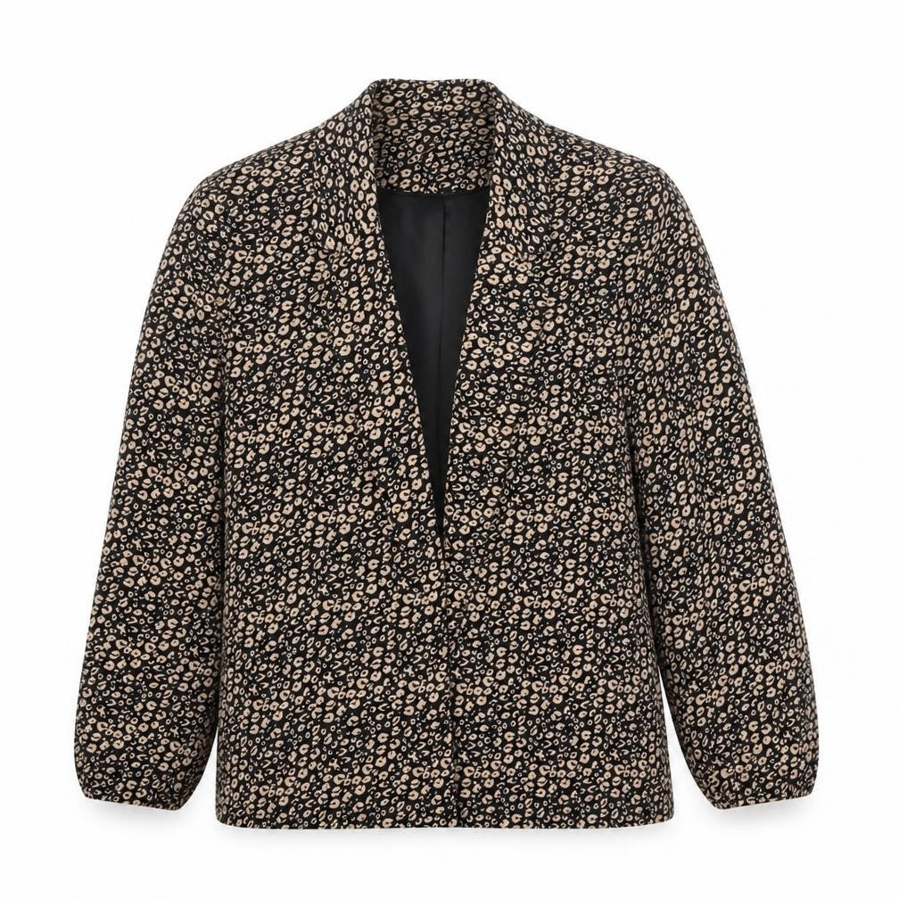 TU Womens Brown Animal Print Jacket Blazer Size 10