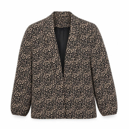 Tu Womens Brown Animal Print Jacket Blazer Size 10