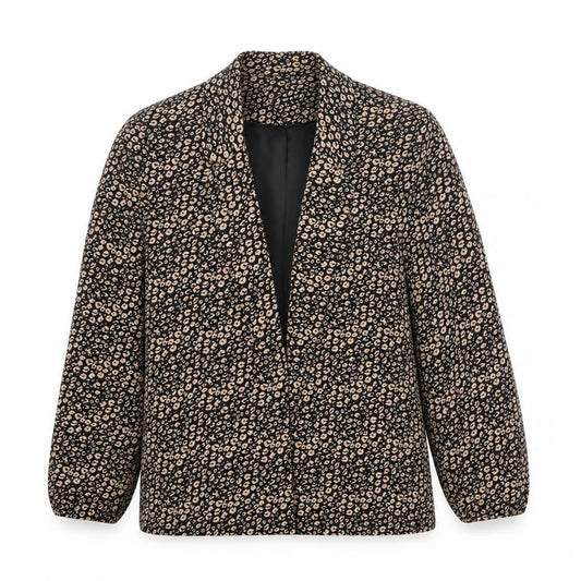 Tu Womens Brown Animal Print Jacket Blazer Size 10