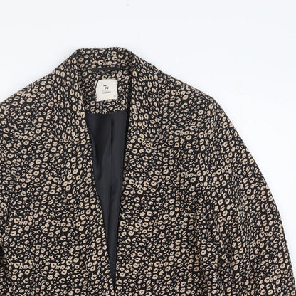 Tu Womens Brown Animal Print Jacket Blazer Size 10