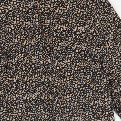Tu Womens Brown Animal Print Jacket Blazer Size 10