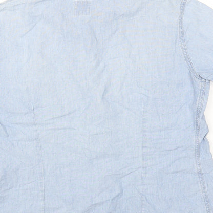 Bensimon Womens Blue Cotton Basic Blouse Size M Collared