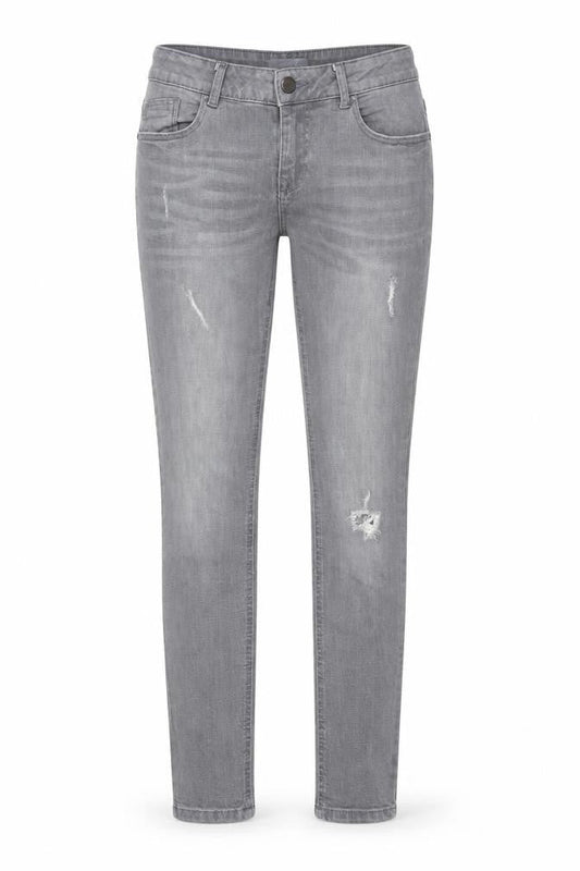 Casey Womens Grey Cotton Straight Jeans Size 10 L28 in Regular Zip