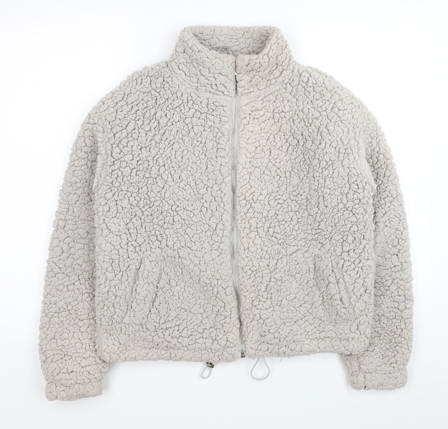 New Look Womens Grey Jacket Coat Size S Zip