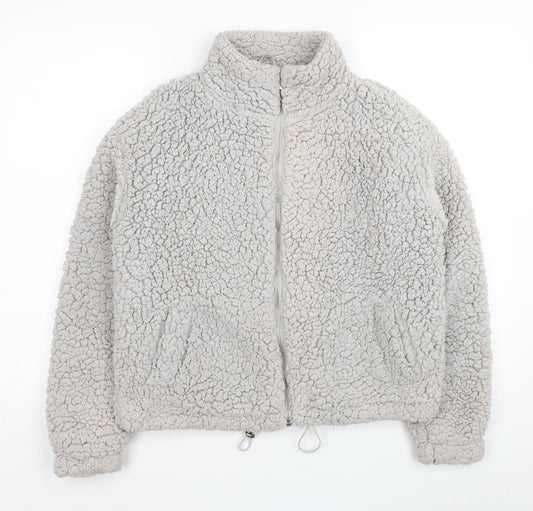 New Look Womens Grey Jacket Coat Size S Zip