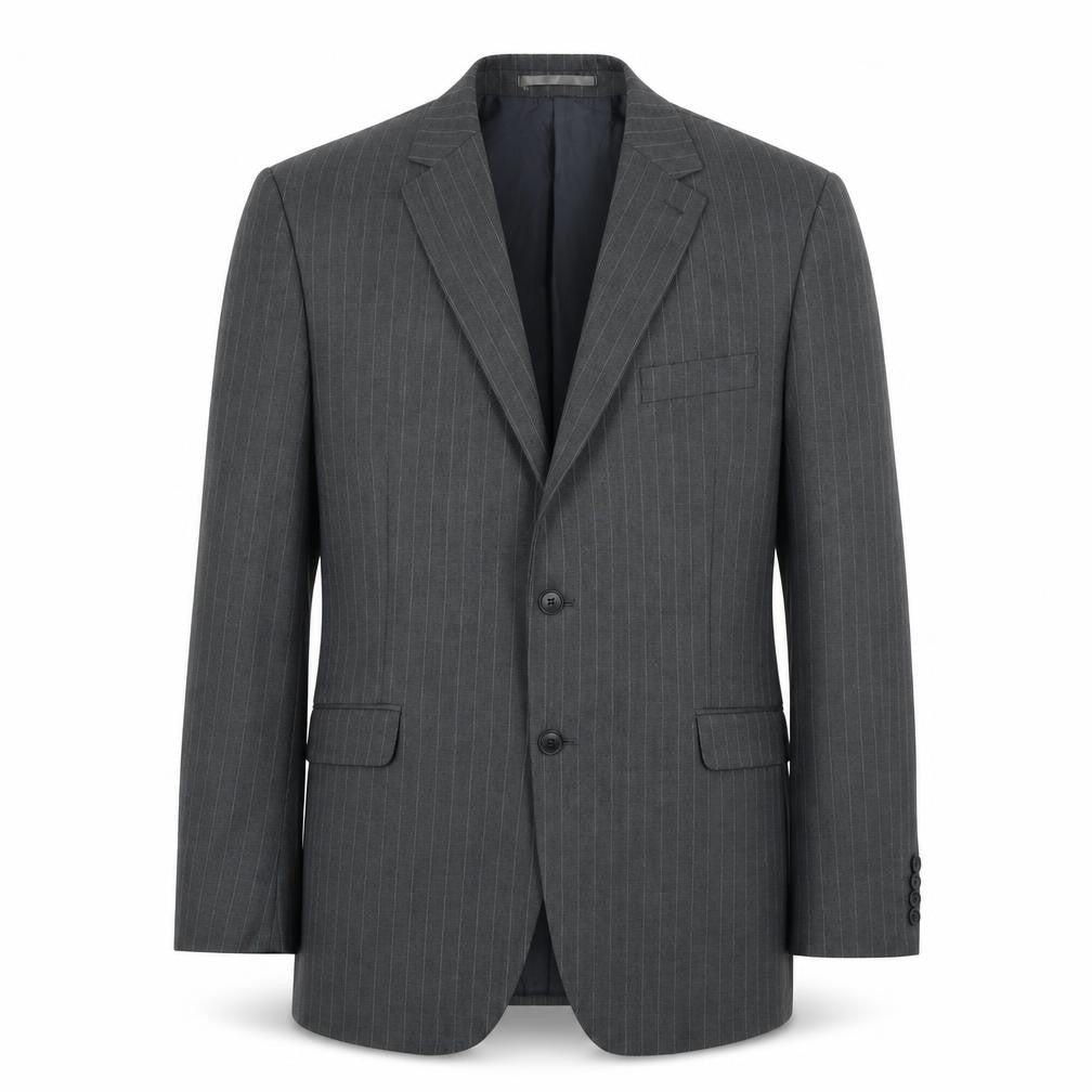 Burton Mens Grey Striped Polyester Jacket Suit Jacket Size 44
