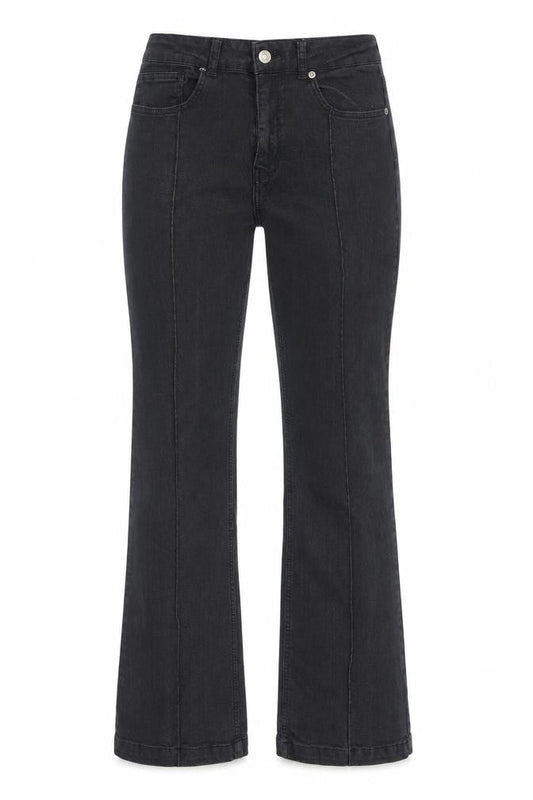 Topshop Womens Black Cotton Bootcut Jeans Size 28 in L32 in Regular Zip