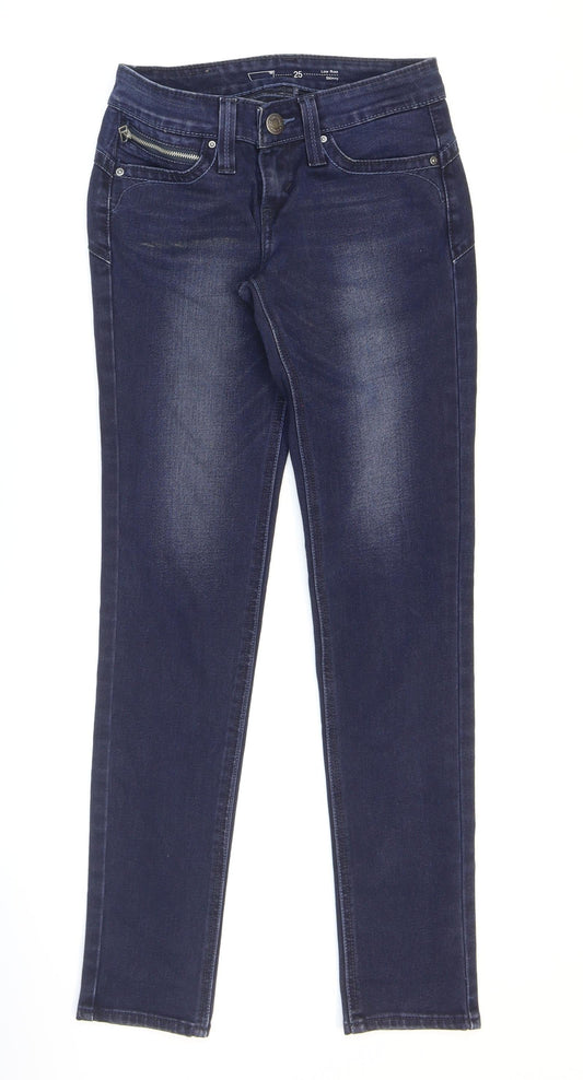 Preworn Womens Blue Cotton Skinny Jeans Size 25 in L30 in Regular Zip