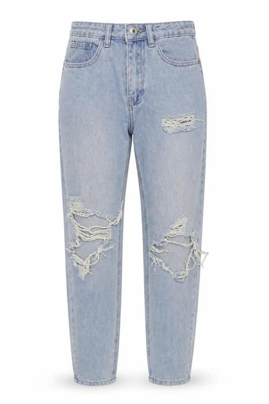 Missguided Womens Blue Cotton Mom Jeans Size 4 L28 in Regular Button